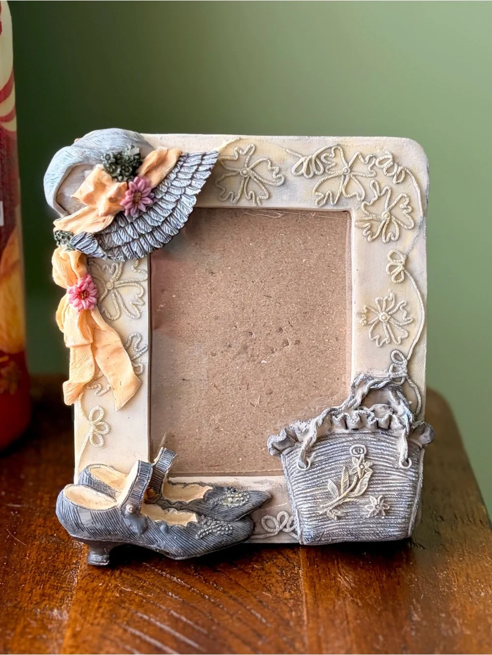 Vintage 3D Victorian Style Hat, Shoes and Purse Picture Frame Art Decor